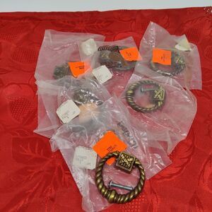 6 Ornate Vintage Keeler Brass Drop Bail Drawer Pulls Dresser Hardware KBC N3340